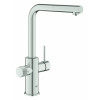 GROHE 高儀 Blue Pure Minta 30590DC0 (不鏽鋼色) 二合一濾水(拉出式)廚房龍頭+3M-AP2-405G濾水系統套裝