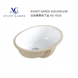 AVANT GARDE 420x340x190 白色橢圓枱下盆 AG-Y016