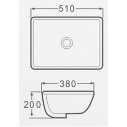 AVANT GARDE 510x380x200 白色長方形枱下盆 AG-Y1633