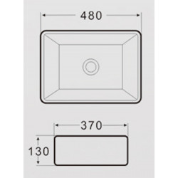 Avant Garde 480x370x130 白色長方形枱上盆 AG-K58