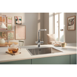 GROHE 高儀 Blue Pure Baucurve 30580000 (鉻色) 二合一濾水廚房龍頭+3M-AP2-405G濾水系統套裝