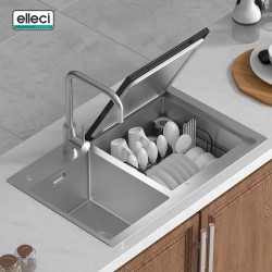 ELLECI嵌入星盆式洗碗機內置超聲波除農藥功能-JS2A-08BA2-L01