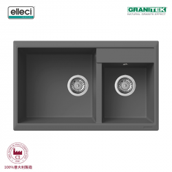 Elleci Florence 335 Titanium(金屬灰)花崗岩石枱上盆(送德國GROHE Bauedge廚房龍頭|304不銹鋼卷墊)