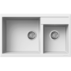 Elleci Florence 335 Bianco(白色)花崗岩石枱上盆(送德國GROHE Bauedge廚房龍頭|304不銹鋼卷墊)