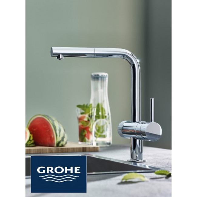 GROHE 高儀 Blue Pure Minta 二合一濾水(拉出式)廚房龍頭+3M-AP2-405G濾水系統套裝