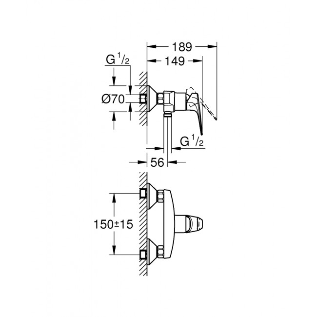 GROHE BAUFLOW 淋浴龍頭 23632000 GROHE BAUFLOW 淋浴龍頭 23632000
